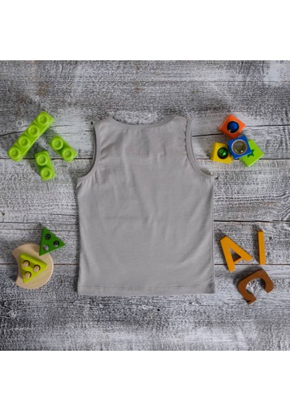 Organik Erkek Çocuk Atlet Cool Grey