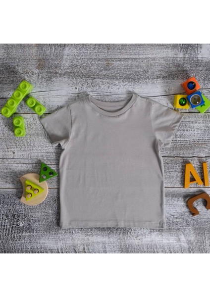 Organik Erkek Çocuk Kısa Kollu TShirt Cool Grey