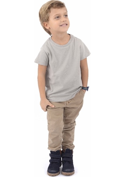 Organik Erkek Çocuk Kısa Kollu TShirt Cool Grey