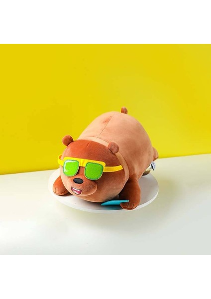 We Bare Bears Gözlüklü Peluş Oyuncak Grizzly