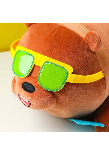 We Bare Bears Gözlüklü Peluş Oyuncak Grizzly