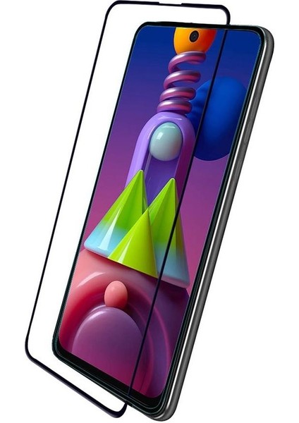 Samsung Galaxy M51 5d Cam Tam Kaplayan Ekran Koruyucu Temperli Cam