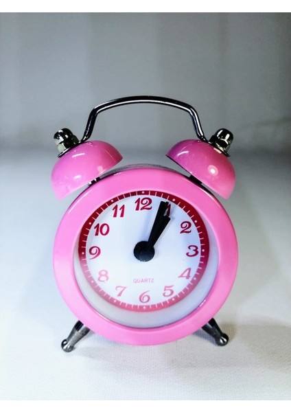 Analog Metal Mini Çalar Saat (Pembe)
