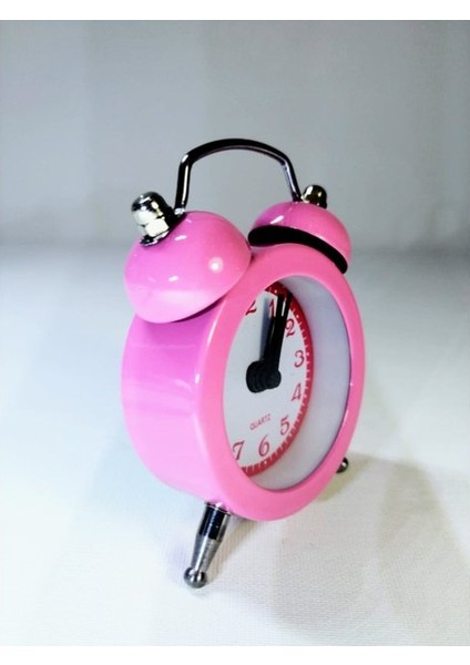 Analog Metal Mini Çalar Saat (Pembe)
