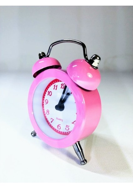 Analog Metal Mini Çalar Saat (Pembe)