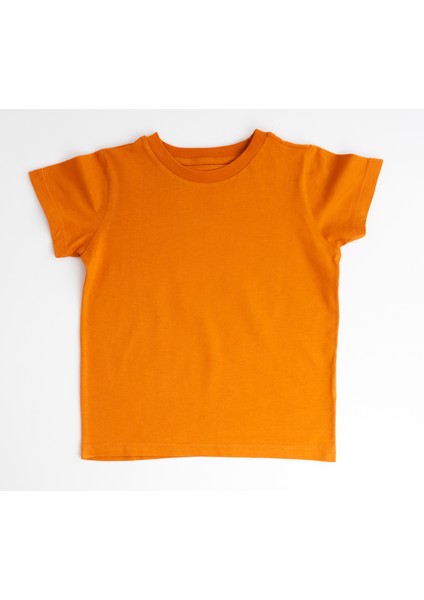Organik Erkek Çocuk Kısa Kollu TShirt Turuncu