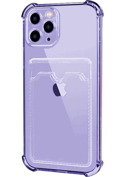 Apple iPhone 11 Pro Max Card Slot Shock Kılıf Lila