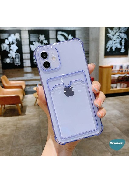 Apple iPhone 11 Pro Max Card Slot Shock Kılıf Lila