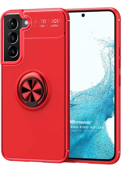 Samsung Galaxy S22 Plus Kılıf Kickstand Ring Holder Kırmızı