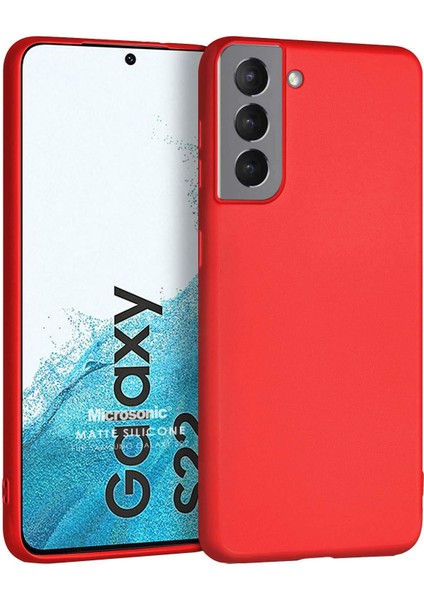 Matte Silicone Samsung Galaxy S22 Kılıf Kırmızı