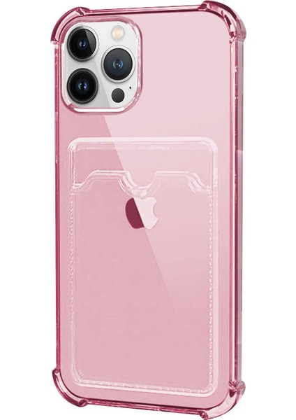 Apple iPhone 13 Pro Max Card Slot Shock Kılıf Pembe
