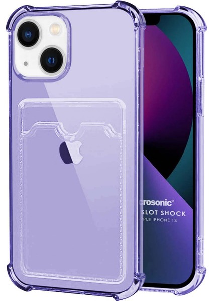 Apple iPhone 13 Card Slot Shock Kılıf Lila