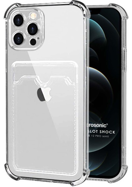 Apple iPhone 12 Pro Max Card Slot Shock Kılıf Şeffaf