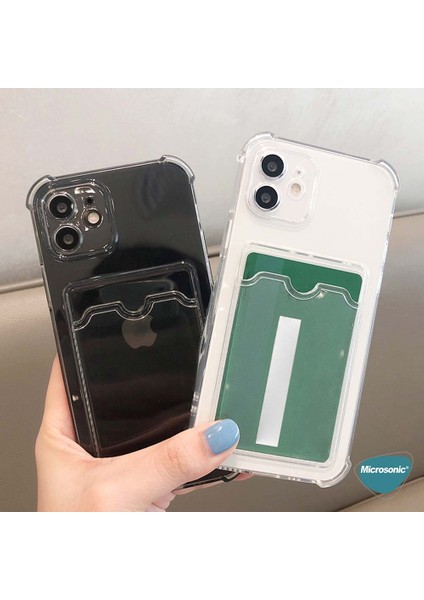 Apple iPhone 12 Pro Max Card Slot Shock Kılıf Şeffaf