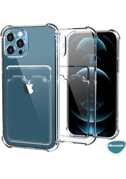 Apple iPhone 12 Pro Max Card Slot Shock Kılıf Şeffaf