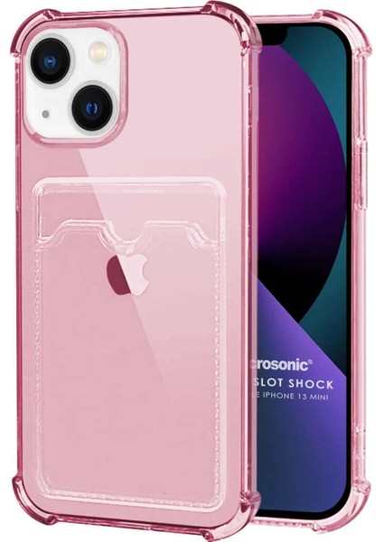 Apple iPhone 13 Mini Card Slot Shock Kılıf Pembe