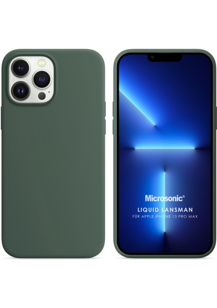 Apple iPhone 13 Pro Max Kılıf Liquid Lansman Silikon Yeşil