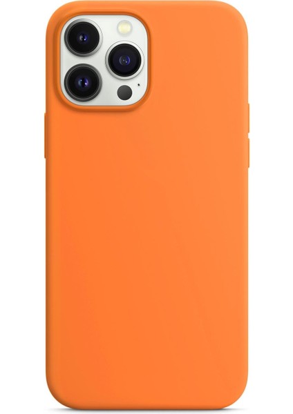 Apple iPhone 13 Pro Kılıf Liquid Lansman Silikon Turuncu