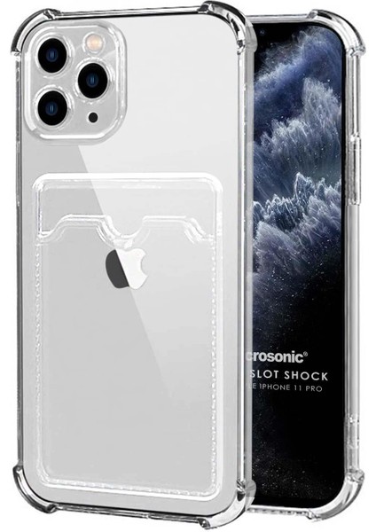 Apple iPhone 11 Pro Card Slot Shock Kılıf Şeffaf