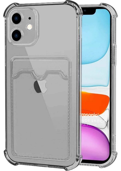 Apple iPhone 11 Card Slot Shock Kılıf Siyah