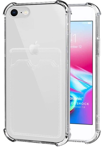 Apple iPhone 7 Card Slot Shock Kılıf Şeffaf