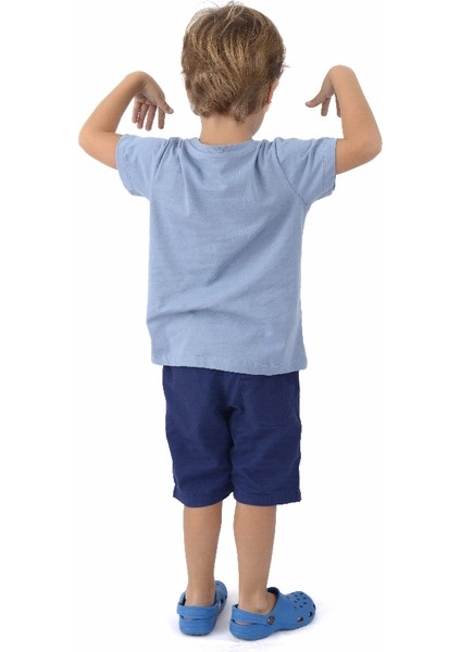 Organik Erkek Çocuk Kısa Kollu TShirt Mavi