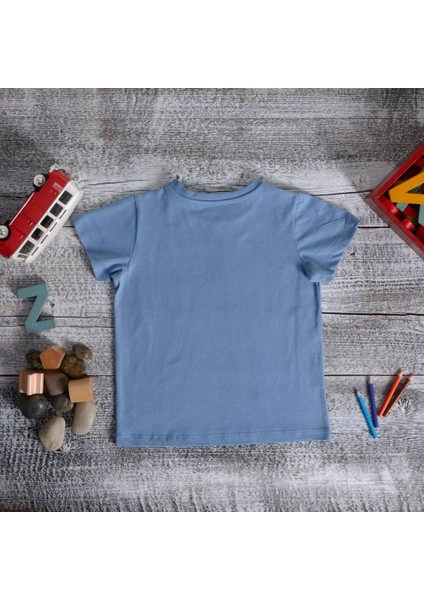 Organik Erkek Çocuk Kısa Kollu TShirt Mavi