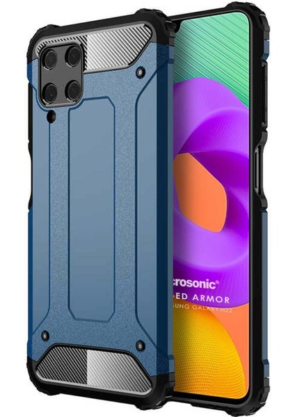 Samsung Galaxy M22 Kılıf Rugged Armor Mavi