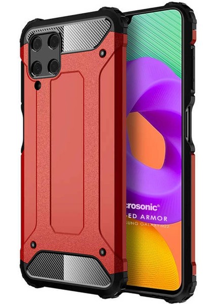 Samsung Galaxy M22 Kılıf Rugged Armor Kırmızı