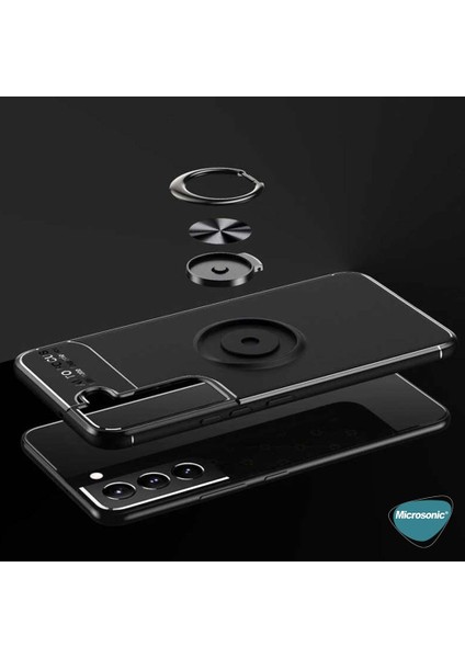 Samsung Galaxy S22 Kılıf Kickstand Ring Holder Kırmızı