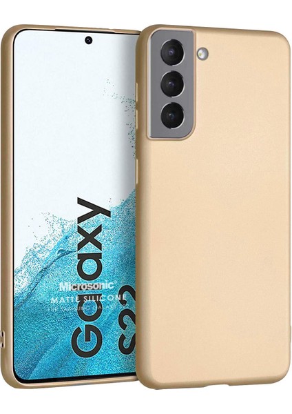 Matte Silicone Samsung Galaxy S22 Kılıf Gold