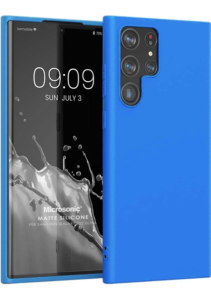 Matte Silicone Samsung Galaxy S22 Ultra Kılıf Mavi