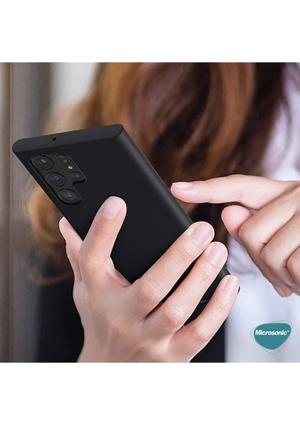 Matte Silicone Samsung Galaxy S22 Ultra Kılıf Mavi