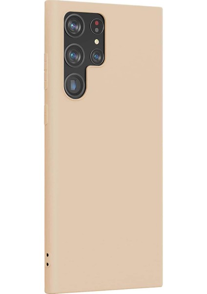 Matte Silicone Samsung Galaxy S22 Ultra Kılıf Gold