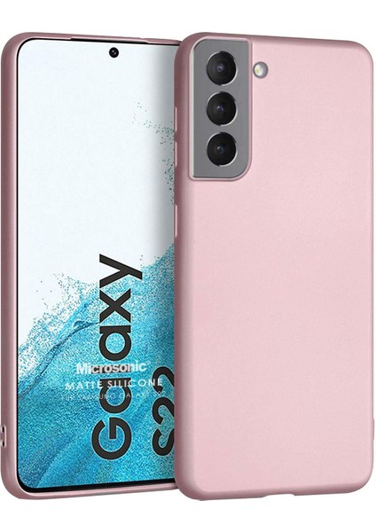Matte Silicone Samsung Galaxy S22 Kılıf Rose Gold