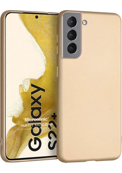 Matte Silicone Samsung Galaxy S22 Plus Kılıf Gold