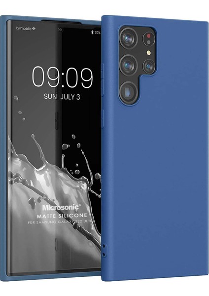 Matte Silicone Samsung Galaxy S22 Ultra Kılıf Lacivert