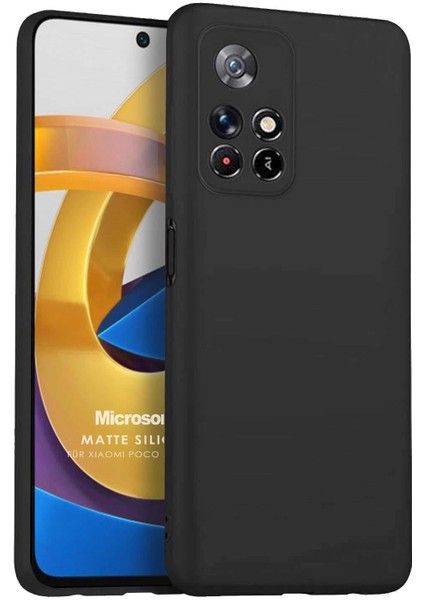 Matte Silicone Xiaomi Poco M4 Pro Kılıf Siyah