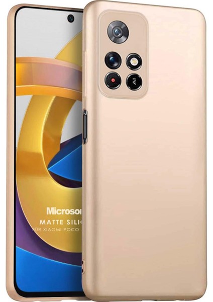 Matte Silicone Xiaomi Poco M4 Pro Kılıf Gold