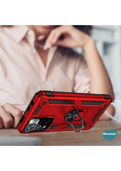 Xiaomi Redmi Note 11 4G Kılıf Military Ring Holder Gold indirimleri