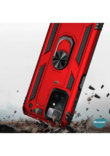 Xiaomi Redmi 10 Kılıf Military Ring Holder Siyah