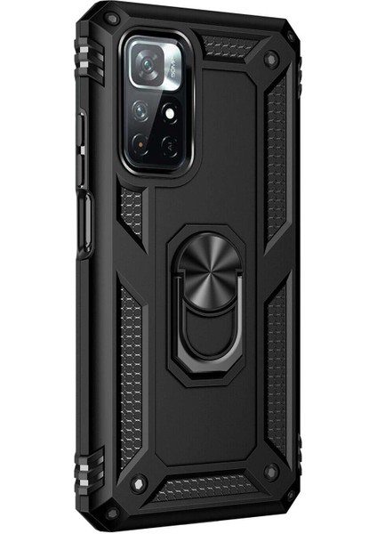 Xiaomi Redmi Note 11 4G Kılıf Military Ring Holder Siyah fiyatları