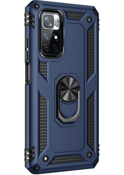 Xiaomi Redmi Note 11 4G Kılıf Military Ring Holder Lacivert fiyatları