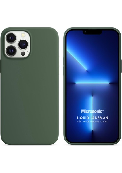 Apple iPhone 13 Pro Kılıf Liquid Lansman Silikon Yeşil
