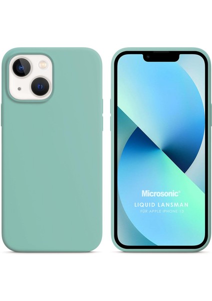 Apple iPhone 13 Kılıf Liquid Lansman Silikon Su Yeşili