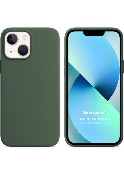 Apple iPhone 13 Mini Kılıf Liquid Lansman Silikon Yeşil