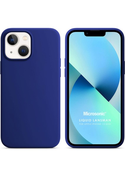 Apple iPhone 13 Mini Kılıf Liquid Lansman Silikon Lacivert