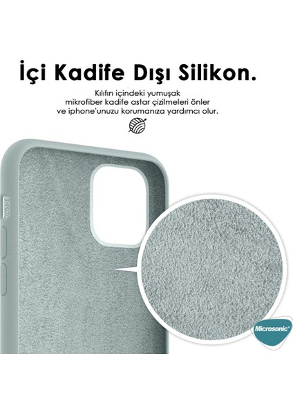 Apple iPhone 13 Mini Kılıf Liquid Lansman Silikon Koyu Yeşil