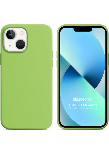 Apple iPhone 13 Mini Kılıf Liquid Lansman Silikon Açık Yeşil