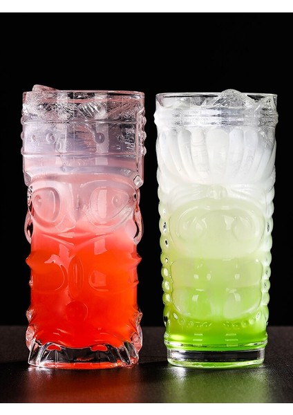 400ml Kalınlaşmış Cam Tiki Kokteyl Bardağı - Şeffaf (Yurt Dışından) fırsatları